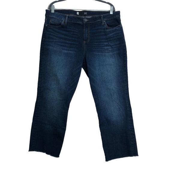 Kut From The Kloth Katherine Boyfriend Cropped Denim Blue Jeans 16L - Picture 1 of 7